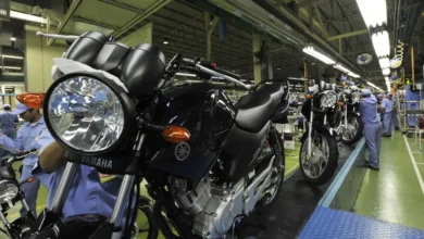 Linha de produção de motos no Brasil
