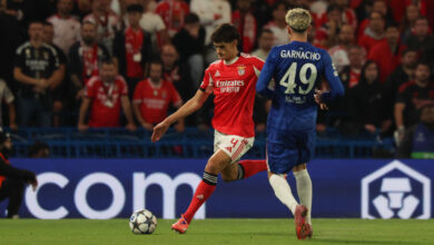 O central português António Silva é fundamental no eixo da defesa ao lado do argentino Otamendi Foto SL Benfica