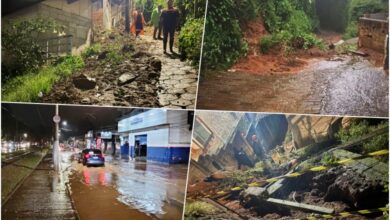 Chuva causa alagamentos e deslizamento em Campos do Jordão