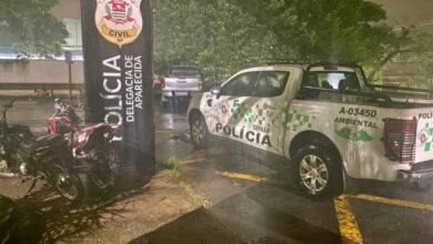 Motocicletas com sinais adulterados apreendidas pela Polícia Ambiental em Aparecida