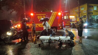 Motociclista ferido em acidente no trevo da Tabatinga em Caraguatatuba