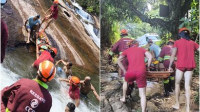 Resgate de turistas após queda na Cachoeira do Prumirim no litoral norte