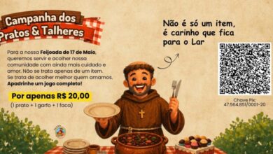 Campanha solidária de pratos e talheres do Lar São Judas Tadeu em Pindamonhangaba