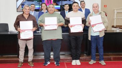 Homenageados na Câmara de Pindamonhangaba